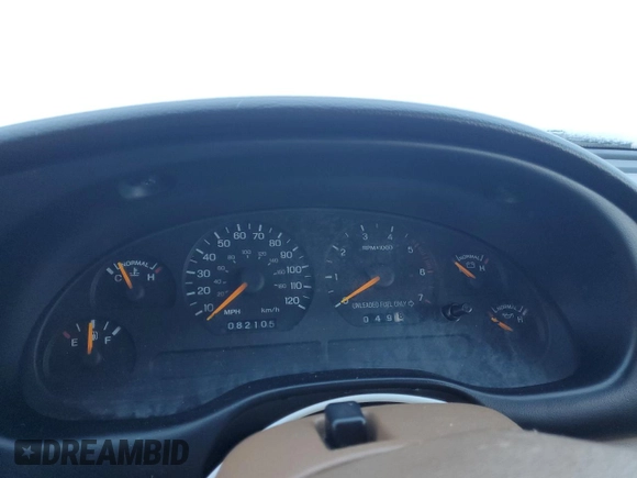 1998 Ford Mustang with VIN 1FAFP4440WF160806, listed as a Copart auction lot 42334235 with 82,105 mi miles and Salvage Title. Bid and sale history available at carsss.com. Image 9.