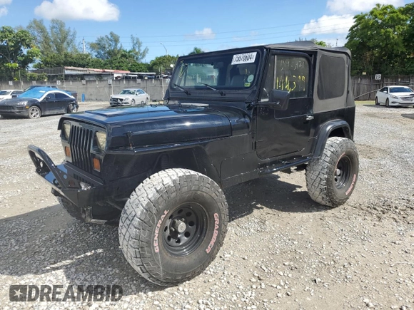 1991 Jeep Wrangler with VIN 2J4FY29S1MJ156667, listed as a Copart auction lot 75870604 with 144,399 mi miles and Clean Title. Bid and sale history available at carsss.com. Image 1.