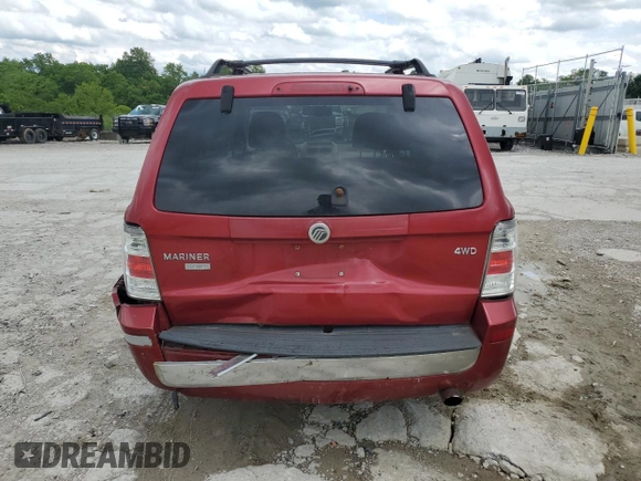 2009 Mercury Mariner Premier with VIN 4M2CU97G39KJ11050, listed as a Copart auction lot 57131665 with 201,602 mi miles and Salvage title. Bid and sale history available at DreamBid. Image 6.