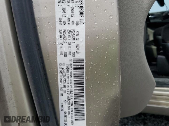 2013 Dodge Grand Caravan SE with VIN 2C4RDGBG2DR791593, listed as a Copart auction lot 51997165 with 84,959 mi miles and Salvage Title. Bid and sale history available at DreamBid. Image 13.