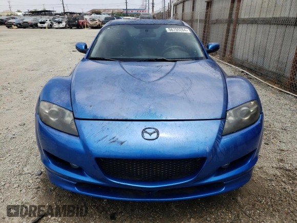2005 Mazda RX-8 with VIN JM1FE173450144529, listed as a Copart auction lot 56769284 with 0 mi miles and Salvage Title. Bid and sale history available at carsss.com. Image 5.