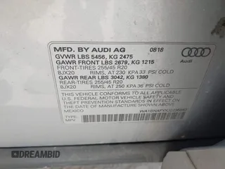 2018 Audi Q5 Premium Plus with VIN WA1BNAFYXJ2235843, listed as a IAAI auction lot 41790130 with 129,282 mi miles. Bid and sale history available at carsss.com. Image 9.