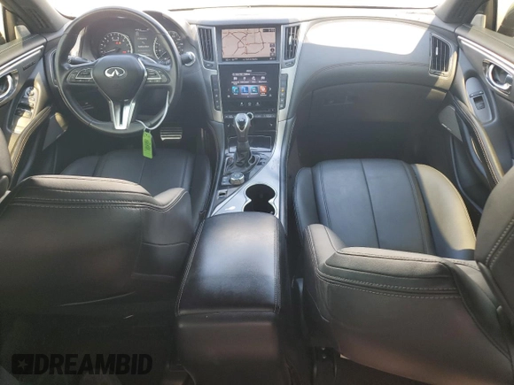 2021 Infiniti Q60 Luxe with VIN JN1EV7KLXMM470206, listed as a Copart auction lot 57438745 with 54,403 mi miles and Clean title. Bid and sale history available at DreamBid. Image 8.