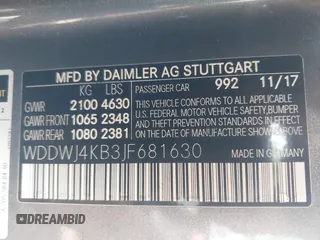2018 Mercedes-Benz C 300 z VIN WDDWJ4KB3JF681630, wystawiony jako IAAI lot #40327445 z przebiegiem 90 967 mil mil oraz . Historia ofert i sprzedaży dostępna na DreamBid. Obrazek 9.