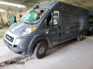 2021 Ram ProMaster Cargo with VIN 3C6MRVJG8ME535291, listed as a Copart auction lot 53584985 with 107,340 mi miles and Salvage Title. Bid and sale history available at carsss.com. Image 1.