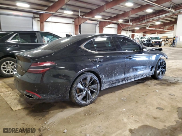 2022 Genesis G70 3.3T with VIN KMTG54TE5NU100899, listed as a Copart auction lot 47631595 with 33,269 mi miles and Clean Title. Bid and sale history available at carsss.com. Image 3.