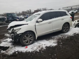 2013 Infiniti JX35 with VIN 5N1AL0MMXDC327949, listed as a Copart auction lot 44512035 with 178,368 mi miles and Salvage Title. Bid and sale history available at carsss.com. Image 1.