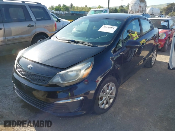 2017 Kia Rio LX with VIN KNADM4A31H6025775, listed as a IAAI auction lot 42034972 with 124,667 mi miles. Bid and sale history available at carsss.com. Image 2.