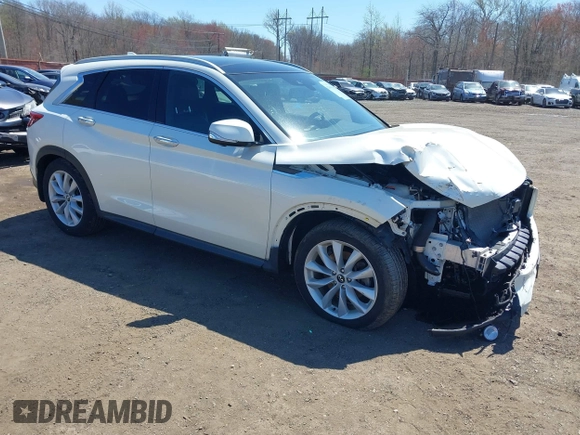 2019 Infiniti QX50 Essential with VIN 3PCAJ5M30KF113891, listed as a IAAI auction lot 42006449 with 49,138 mi miles and . Bid and sale history available at DreamBid. Image 1.
