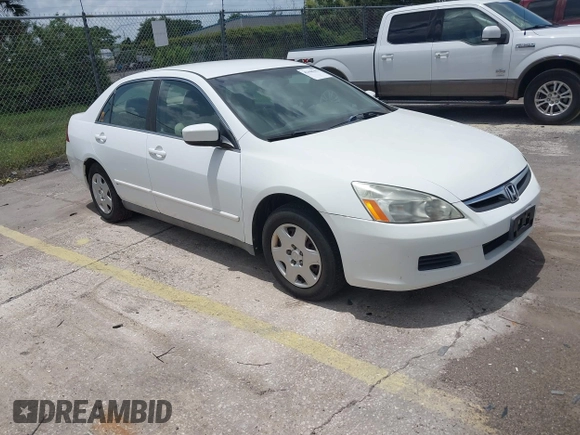 2007 Honda Accord LX z VIN 1HGCM56427A190270, wystawiony jako IAAI lot #42448302 z przebiegiem 145 180 mil mil oraz . Historia ofert i sprzedaży dostępna na DreamBid. Obrazek 1.