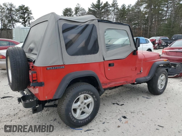 1990 Jeep Wrangler "S" with VIN 2J4FY19E5LJ531768, listed as a Copart auction lot 87677425 with 76,948 mi miles and Clean Title. Bid and sale history available at carsss.com. Image 3.