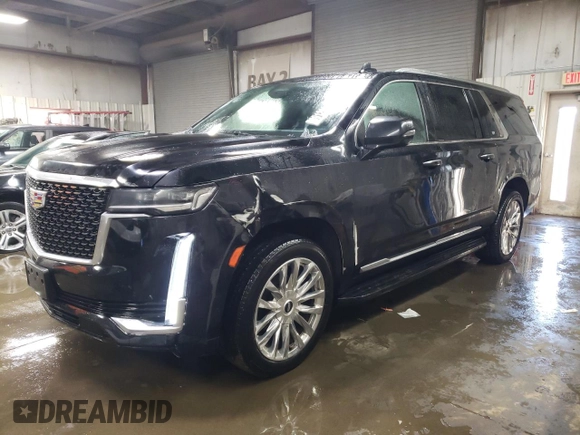 2023 Cadillac Escalade ESV 4WD Premium Luxury z VIN 1GYS4KKL7PR268558, wystawiony jako Copart lot #89128085 z przebiegiem 62 628 mil mil oraz Czysty tytuł • Clean title. Historia ofert i sprzedaży dostępna na DreamBid. Obrazek 1.
