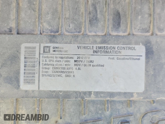 2012 Chevrolet Express Cargo z VIN 1GCWGFCA8C1179156, wystawiony jako IAAI lot #42619582 z przebiegiem 168 910 mil mil oraz . Historia ofert i sprzedaży dostępna na DreamBid. Obrazek 45.