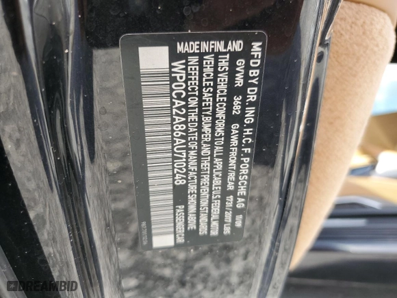 2010 Porsche Boxster with VIN WP0CA2A86AU710248, listed as a Copart auction lot 78632844 with 53,429 mi miles and Non Repairable. Bid and sale history available at carsss.com. Image 12.