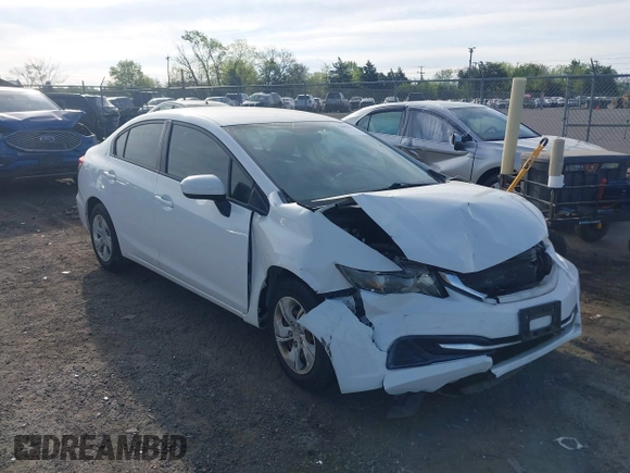 2014 Honda Civic Sedan LX with VIN 2HGFB2F5XEH500867, listed as a IAAI auction lot 42085437 with 92,687 mi miles. Bid and sale history available at carsss.com. Image 1.