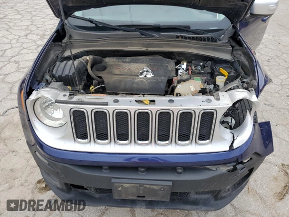 2016 Jeep Renegade Limited with VIN ZACCJBDT6GPD35696, listed as a Copart auction lot 59821795 with 153,831 mi miles and Salvage title. Bid and sale history available at DreamBid. Image 12.