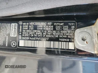 1992 Mercedes-Benz 500 z VIN WDBFA66E9NF050217, wystawiony jako Copart lot #58065965 z przebiegiem 143 456 mil mil oraz Tytuł czysty. Historia ofert i sprzedaży dostępna na DreamBid. Obrazek 12.