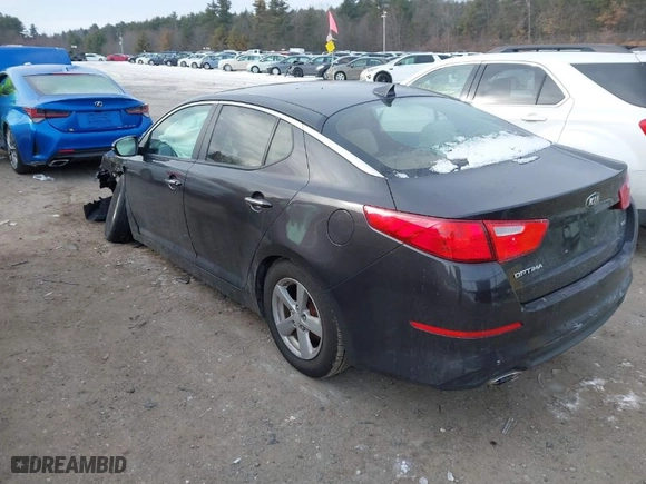 2015 Kia Optima LX with VIN 5XXGM4A79FG427173, listed as a IAAI auction lot 41351014 with 93,665 mi miles. Bid and sale history available at carsss.com. Image 3.