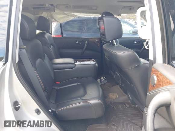 2020 Nissan Armada Platinum with VIN JN8AY2NF6L9360609, listed as a IAAI auction lot 41317857 with 142,243 mi miles. Bid and sale history available at carsss.com. Image 8.
