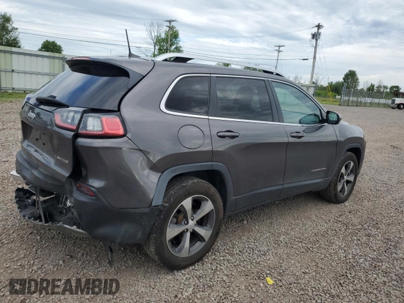 2019 Jeep Cherokee Limited with VIN 1C4PJMDX5KD282058, listed as a Copart auction lot 61359345 with 65,347 mi miles and Salvage title. Bid and sale history available at DreamBid. Image 3.