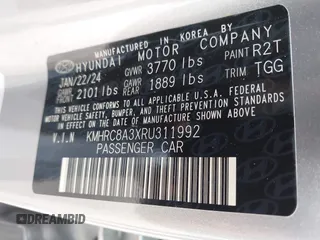2024 Hyundai Venue SEL with VIN KMHRC8A3XRU311992, listed as a IAAI auction lot 41922401 with 12,904 mi miles and . Bid and sale history available at DreamBid. Image 9.