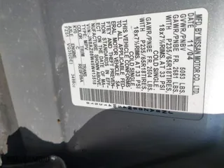 2005 Nissan Murano SL with VIN JN8AZ08W45W413518, listed as a IAAI auction lot 41669486 with 123,121 mi miles. Bid and sale history available at carsss.com. Image 9.