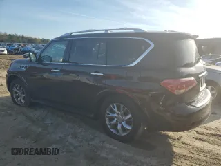 2012 Infiniti QX56 8-passenger with VIN JN8AZ2NC5C9317964, listed as a Copart auction lot 81975304 with 163,819 mi miles and Salvage Title. Bid and sale history available at carsss.com. Image 2.