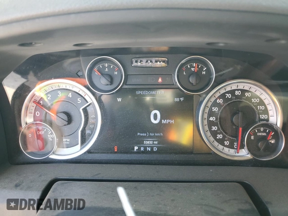 2016 Ram 1500 Big Horn with VIN 1C6RR6LM3GS201573, listed as a Copart auction lot 53261195 with 53,832 mi miles and Clean Title. Bid and sale history available at carsss.com. Image 9.