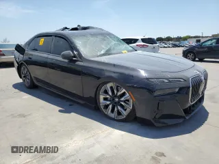2023 BMW 7 Series 740i with VIN WBA23EH07PCL47297, listed as a Copart auction lot 60743543 with Not Provided miles and . Bid and sale history available at DreamBid. Image 4.
