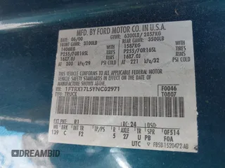 2000 Ford F-150 XL with VIN 1FTRX17L5YNC02971, listed as a IAAI auction lot 42041309 with Not provided miles and . Bid and sale history available at DreamBid. Image 9.