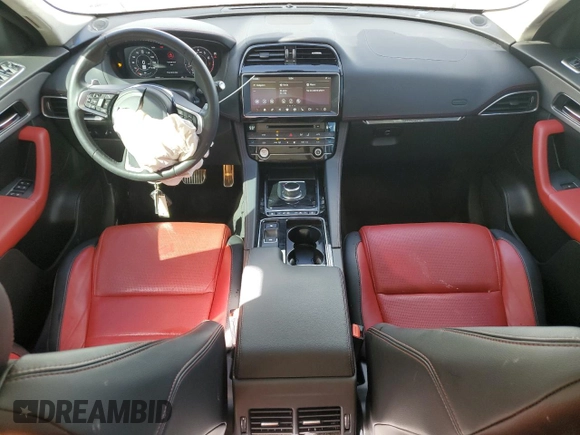 2020 Jaguar F-Pace 25t Checkered Flag Edition with VIN SADCP2FXXLA618597, listed as a Copart auction lot 43703065 with 32,011 mi miles and Salvage title. Bid and sale history available at DreamBid. Image 8.