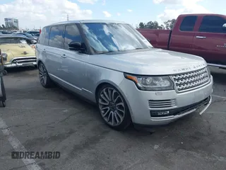 2016 Land Rover Range Rover Supercharged with VIN SALGS3EF2GA258525, listed as a IAAI auction lot 41506358 with 81,868 mi miles. Bid and sale history available at carsss.com. Image 1.