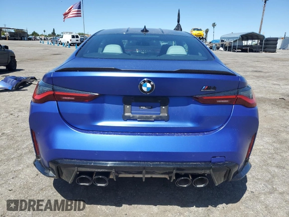 2021 BMW M4 Competition with VIN WBS33AZ03MCG77153, listed as a Copart auction lot 49113644 with 21,147 mi miles and Salvage Title. Bid and sale history available at carsss.com. Image 6.
