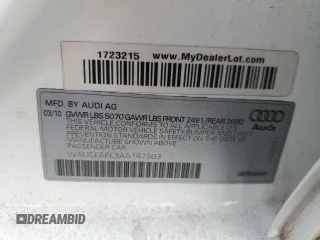 2010 Audi A4 Premium z VIN WAUSFAFL3AA147503, wystawiony jako Copart lot #86344704 z przebiegiem 91 473 mil mil oraz Szkoda całkowita • Salvage title. Historia ofert i sprzedaży dostępna na DreamBid. Obrazek 16.