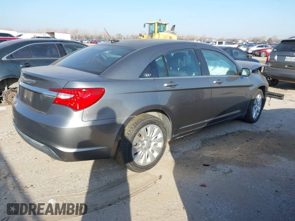 2013 Chrysler 200 LX with VIN 1C3CCBAG1DN736311, listed as a IAAI auction lot 41581741 with 143,892 mi miles. Bid and sale history available at carsss.com. Image 4.