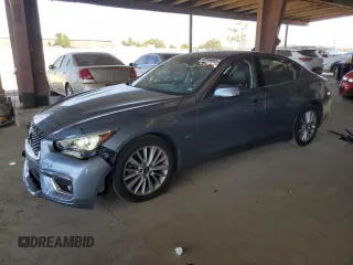 2020 Infiniti Q50 Luxe with VIN JN1EV7APXLM202131, listed as a Copart auction lot 60164605 with 36,590 mi miles and Salvage title. Bid and sale history available at DreamBid. Image 1.
