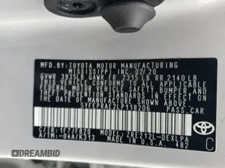 2020 Toyota Corolla LE with VIN 5YFEPRAE2LP118206, listed as a Copart auction lot 50303835 with 124,701 mi miles and Salvage Title. Bid and sale history available at carsss.com. Image 15.