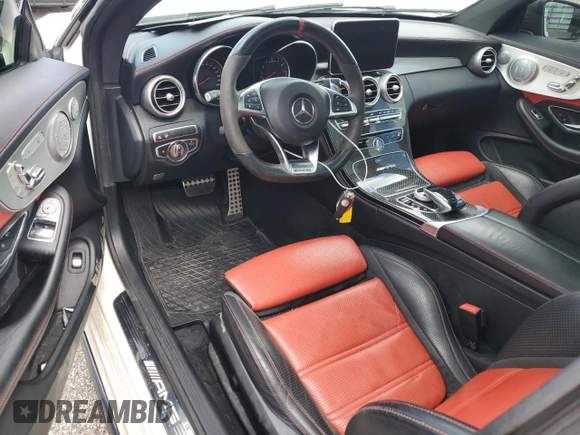 2017 Mercedes-Benz C 63 S AMG with VIN WDDWJ8HB9HF514455, listed as a Copart auction lot 59925904 with 57,638 mi miles and Salvage Title. Bid and sale history available at carsss.com. Image 8.