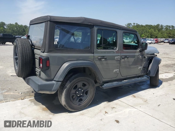 2021 Jeep Wrangler Unlimited Sport S with VIN 1C4HJXDG1MW730308, listed as a Copart auction lot 56921685 with 28,391 mi miles and Salvage title. Bid and sale history available at DreamBid. Image 3.