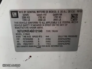 2016 GMC Sierra 1500 SLT with VIN 3GTU2NEC4GG121048, listed as a Copart auction lot 48578605 with 163,953 mi miles and Salvage Title. Bid and sale history available at carsss.com. Image 12.