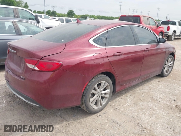 2015 Chrysler 200 Limited with VIN 1C3CCCAB3FN606107, listed as a IAAI auction lot 42062802 with 97,011 mi miles and . Bid and sale history available at DreamBid. Image 4.