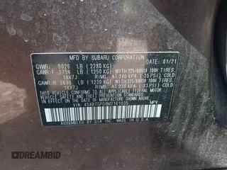 2021 Subaru Outback Touring XT z VIN 4S4BTGPD8M3161035, wystawiony jako IAAI lot #41503608 z przebiegiem 67 986 mil mil oraz . Historia ofert i sprzedaży dostępna na DreamBid. Obrazek 9.