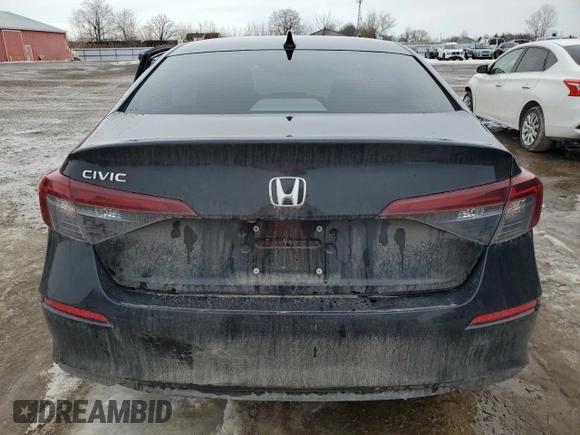 2025 Honda Civic Sedan LX with VIN 2HGFE2F2XSH101773, listed as a Copart auction lot 47222095 with 9,897 mi miles and Salvage Title. Bid and sale history available at carsss.com. Image 6.