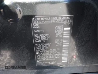 2017 Nissan Rogue SV with VIN KNMAT2MT4HP568220, listed as a IAAI auction lot 41883086 with 98,450 mi miles. Bid and sale history available at carsss.com. Image 9.