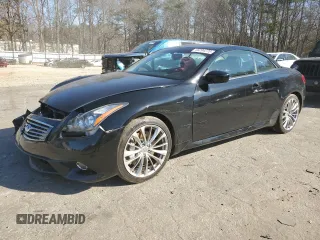 2012 Infiniti G37 Convertible with VIN JN1CV6FE8CM202721, listed as a Copart auction lot 46294275 with 95,741 mi miles and Salvage Title. Bid and sale history available at carsss.com. Image 1.