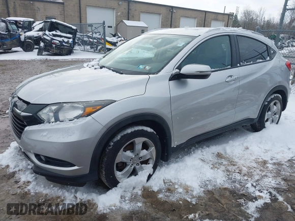 2016 Honda HR-V EX-L w/Navi with VIN 3CZRU6H74GM750874, listed as a IAAI auction lot 41990697 with 115,474 mi miles. Bid and sale history available at carsss.com. Image 2.