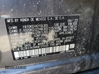 2024 Honda HR-V LX with VIN 3CZRZ2H38RM733425, listed as a Copart auction lot 45889935 with 40,793 mi miles and Salvage title. Bid and sale history available at DreamBid. Image 13.