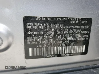 2012 Subaru Forester X Premium with VIN JF2SHBDC9CH408585, listed as a Copart auction lot 50082365 with 234,799 mi miles and Salvage Title. Bid and sale history available at DreamBid. Image 16.