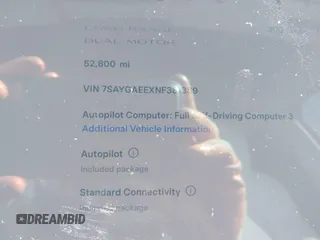 2022 Tesla Model Y Long Range with VIN 7SAYGAEEXNF381389, listed as a IAAI auction lot 41613075 with 52,800 mi miles and . Bid and sale history available at carsss.com. Image 15.