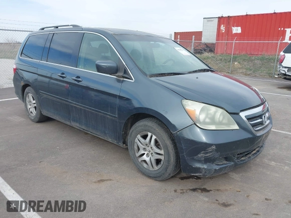 2005 Honda Odyssey EX with VIN 5FNRL38465B108123, listed as a IAAI auction lot 41961270 with 169,948 mi miles. Bid and sale history available at carsss.com. Image 1.